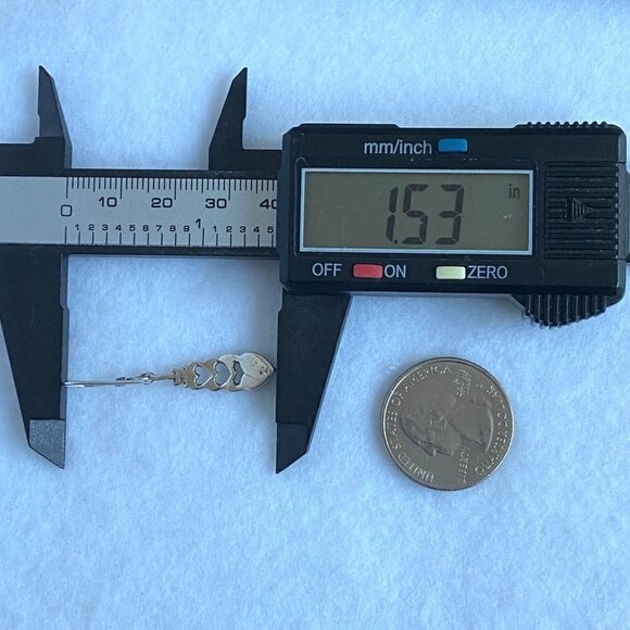 Sterling Silver 925 1.5" Turquoise Cut Out Heart Dangle Earrings - Picture 16 of 16